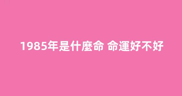 1985年是什麼命 命運好不好